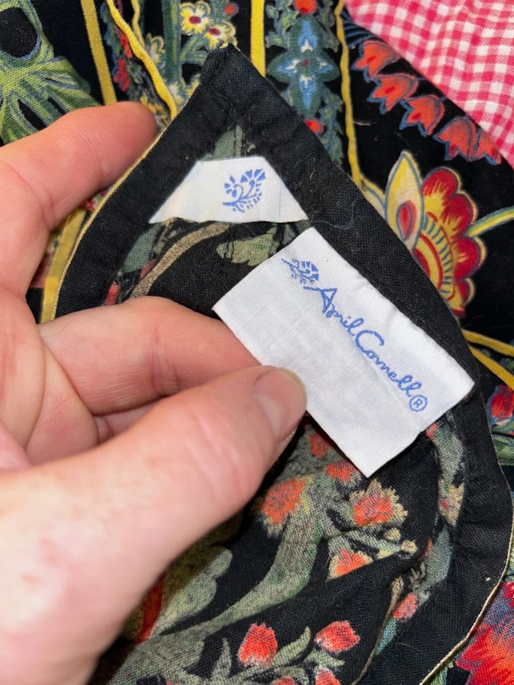 April Cornell Fall Winter black French Provencal batik floral cotton tablecloth